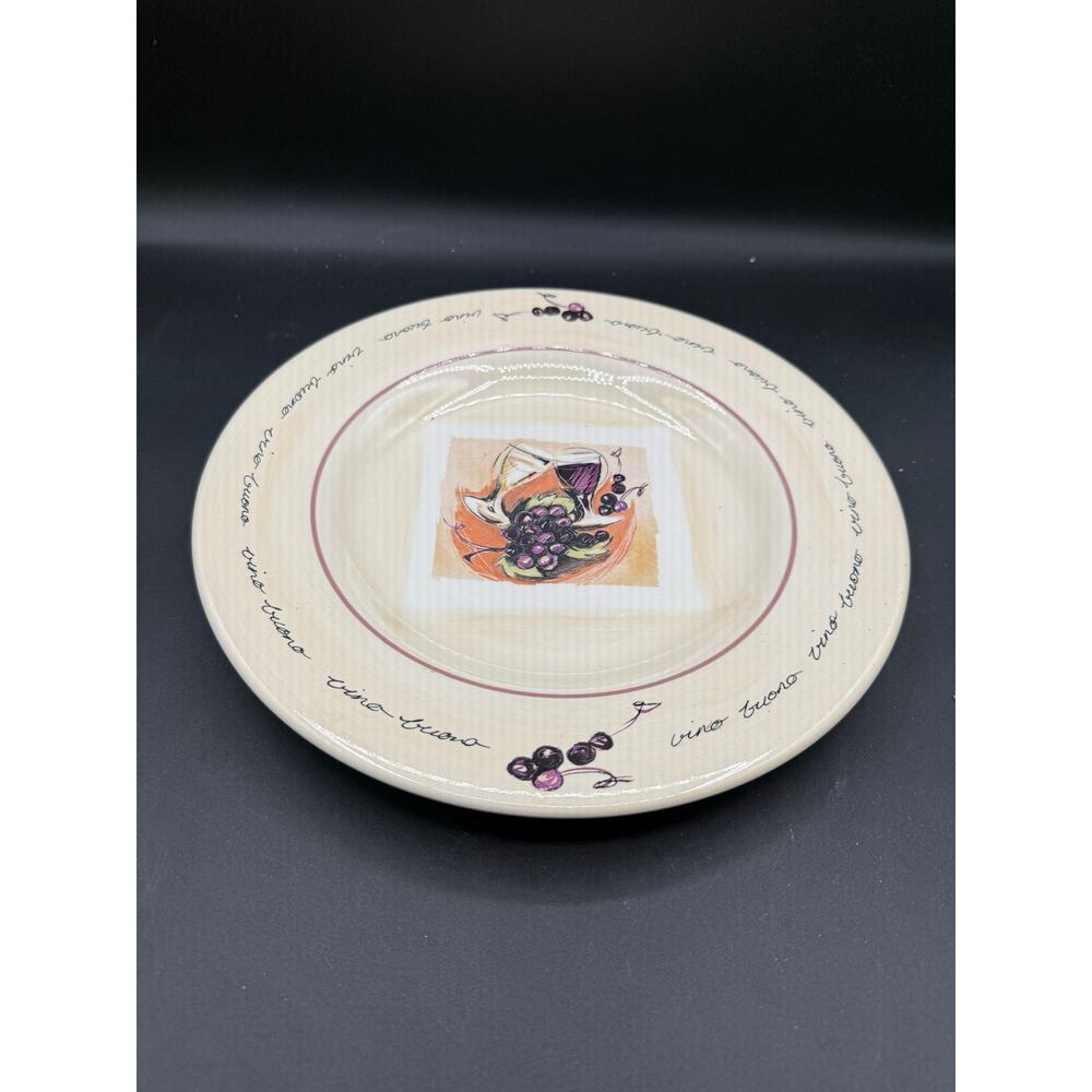 Set of 2 Stokes Sur La Table “Buono Vino” Large Dinner Plates 11”